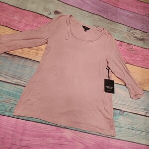 Large Simply Vera Vera Wang Blush 3/4 Sleeve Top #0493